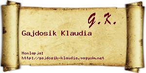 Gajdosik Klaudia névjegykártya